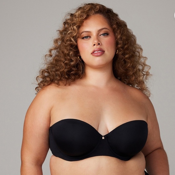 Savage X FENTY Microfiber Strapless Bra size 38DD black new with tags feminine - Picture 1 of 9